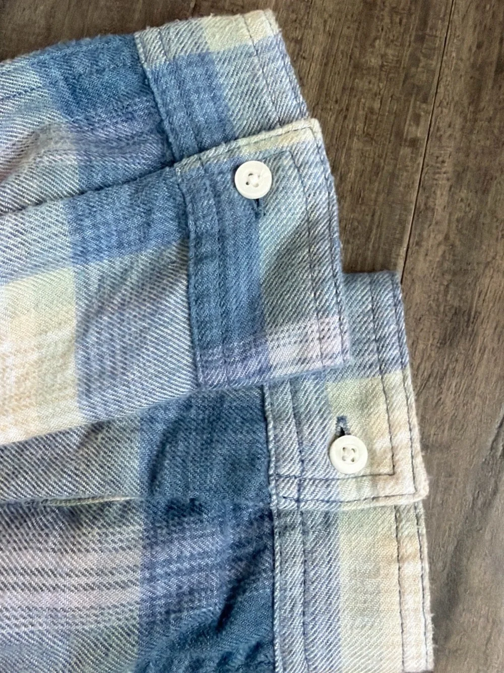 abercrombie kids Blue and Cream Plaid Button-Down Shirt